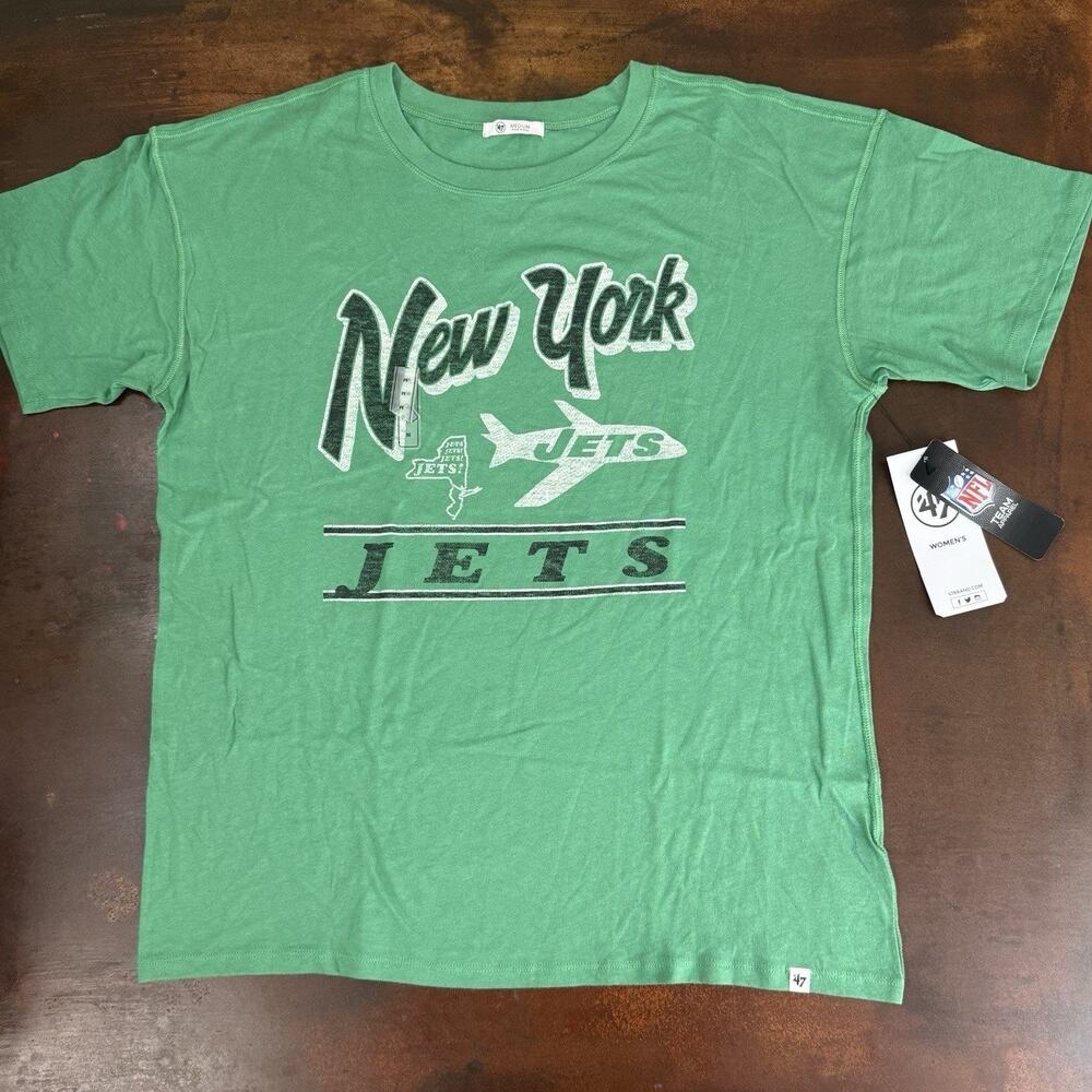 47 Brand Womens New York Jets Green Short Sleeve TShirt Football Tee Size S NWT